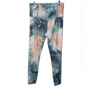Athleta Elation Printed 7/8 Tight Legging Tie Dye Green Peach - XS